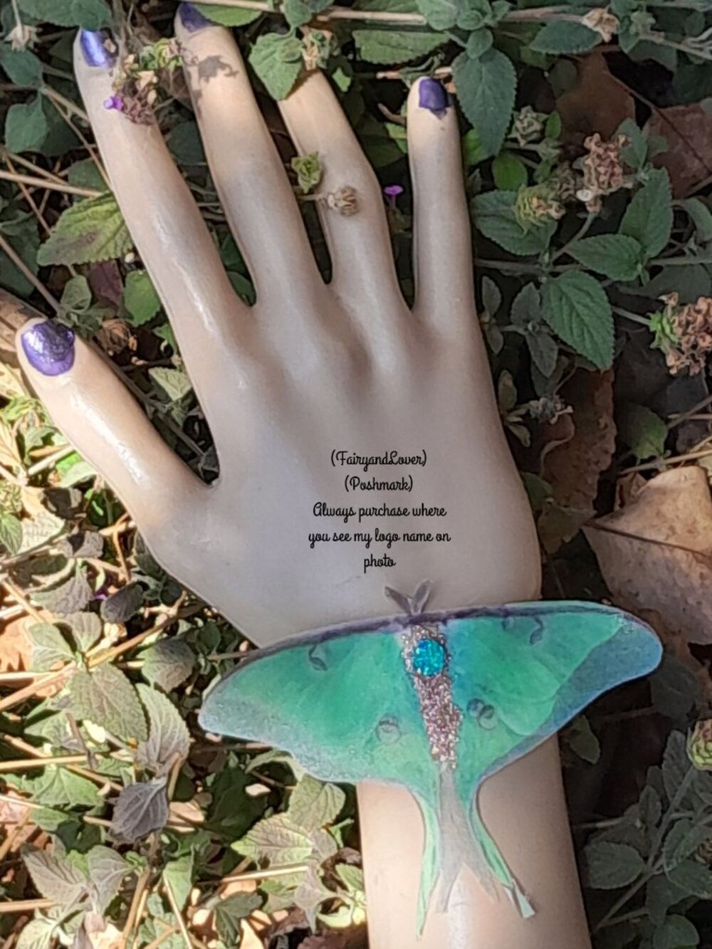 Realistic luna moth butterfly wing silk organza bracelet,woodland gifts